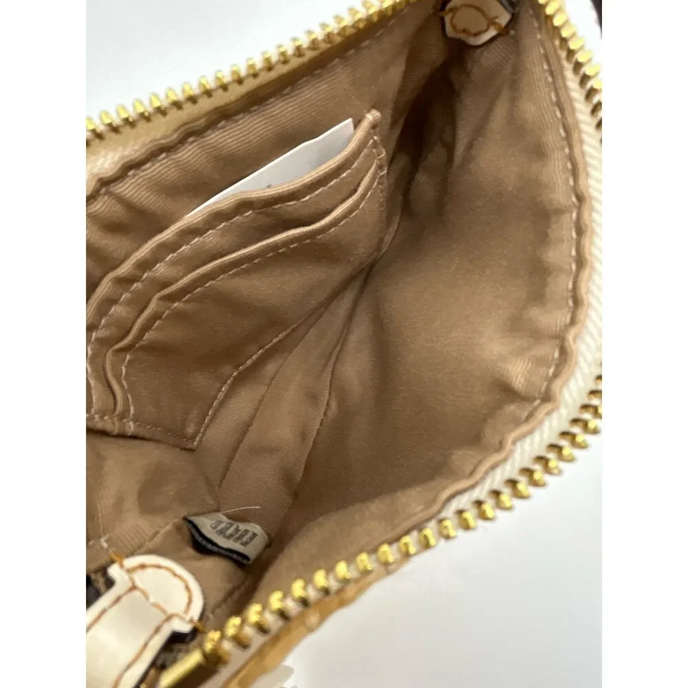 Coach Straw and Leather Women Wristlet